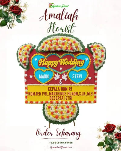 Karangan Papan Bunga Pernikahan di Karanganyar
